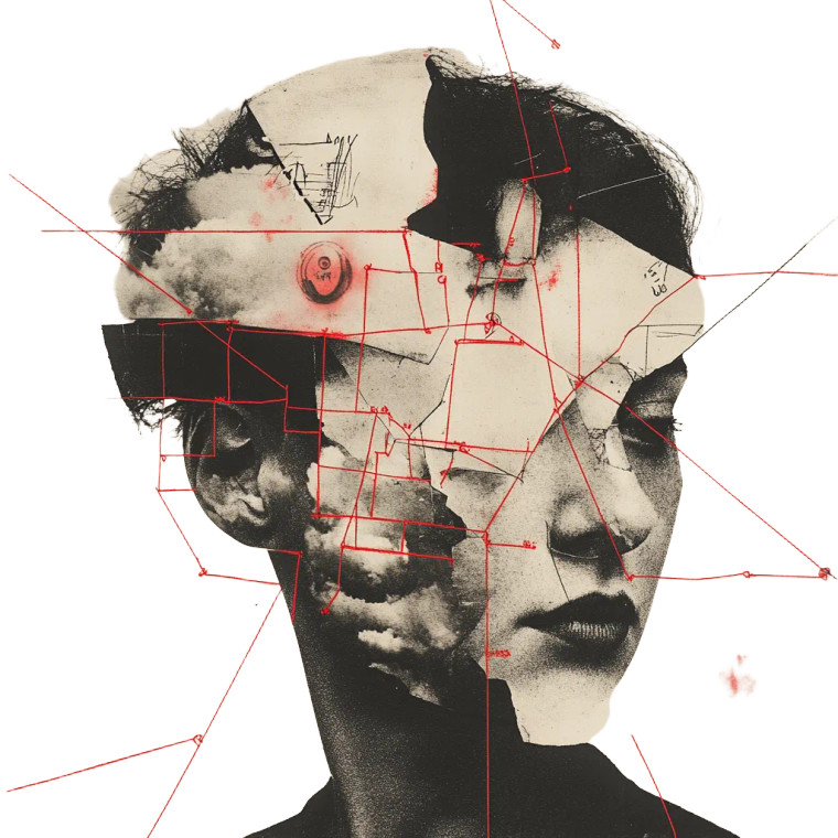 Surreal Fragmented Face Vinyl Car Decal Sticker – Waterproof & UV-Resistant 8"