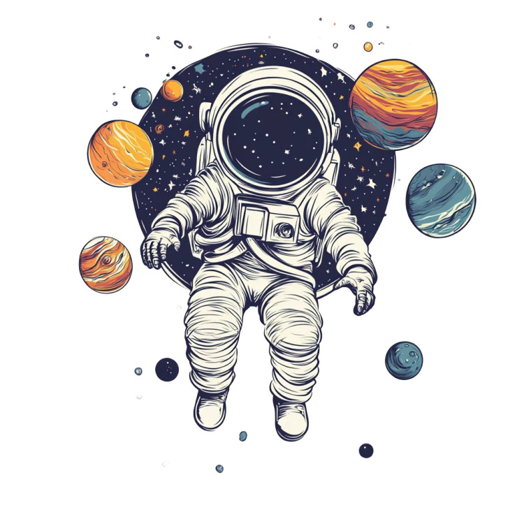 Cute Space Traveler Vinyl Car Decal Sticker – Waterproof & UV-Resistant 8"