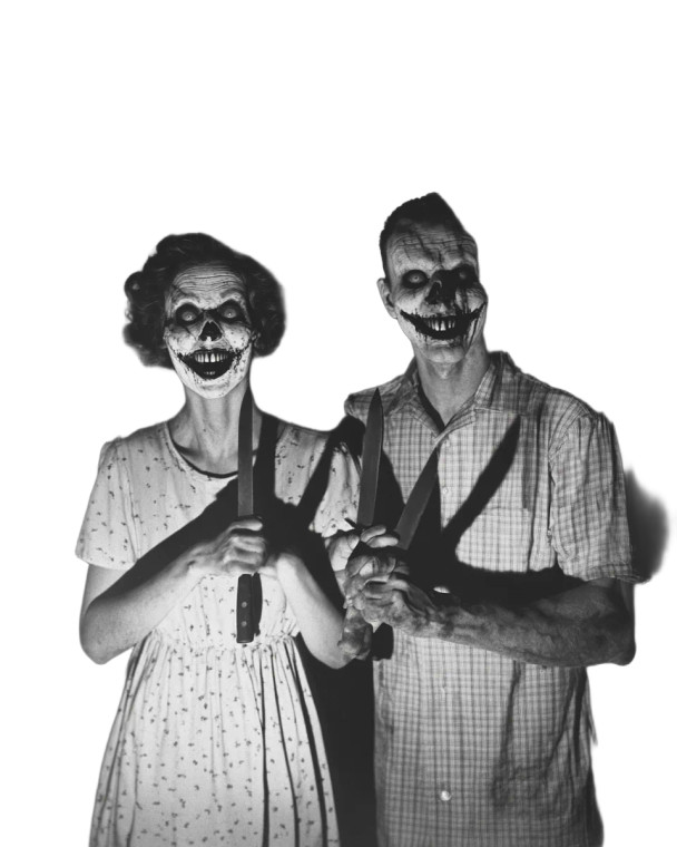 Possessed Couple Knives Vinyl Car Decal Sticker – Waterproof & UV-Resistant 8"