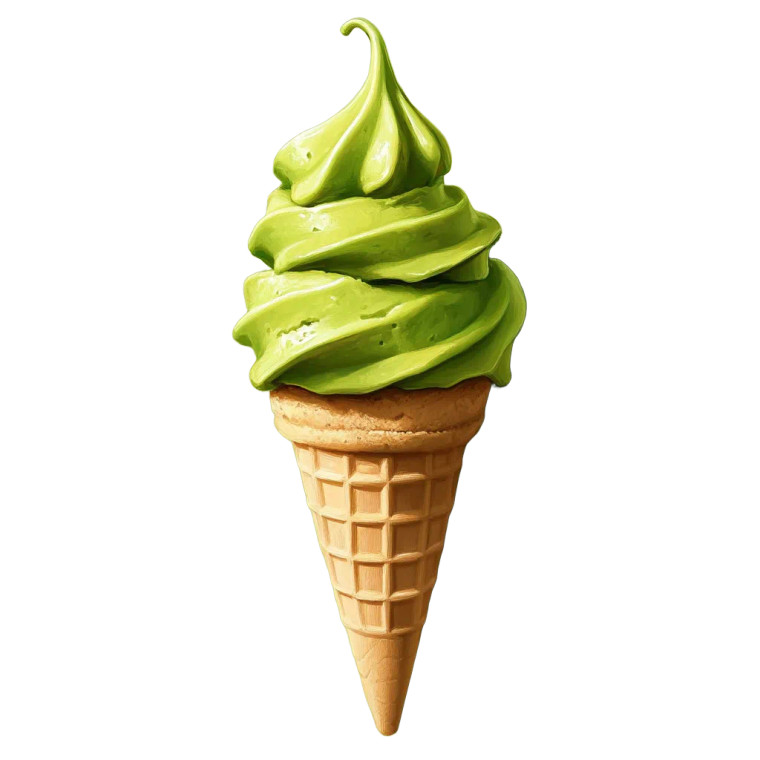 Matcha Ice Cream Vinyl Car Decal Sticker – Waterproof & UV-Resistant 8"
