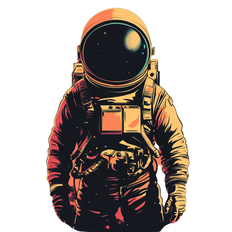 Retro Astronaut Vinyl Car Decal Sticker – Waterproof & UV-Resistant 8"