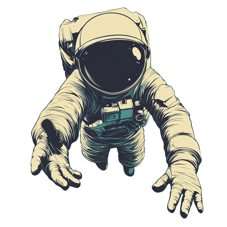 Astronaut Reaching Vinyl Car Decal Sticker – Waterproof & UV-Resistant 8"