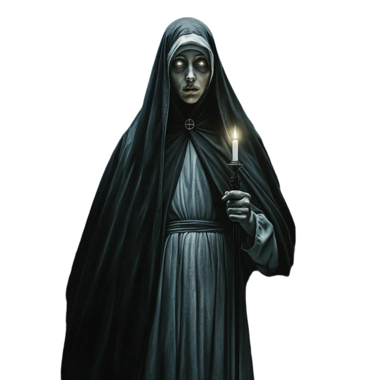 Mysterious Blessed Nun Vinyl Car Decal Sticker – Waterproof & UV-Resistant 8"