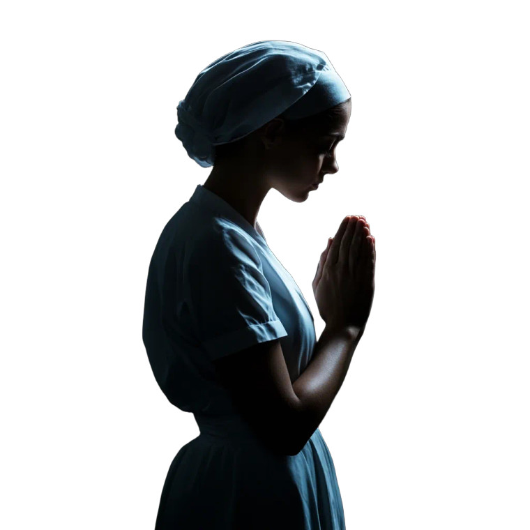 Praying Nurse Vinyl Car Decal Sticker – Waterproof & UV-Resistant 8"