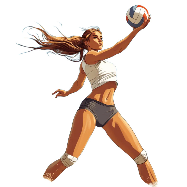 Volleyball Player Cartoon Vinyl Car Decal Sticker – Waterproof & UV-Resistant 8"