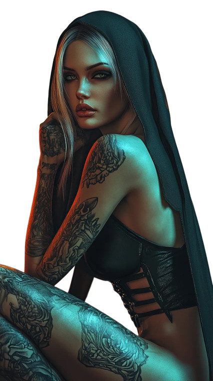 Nun Model Portrait V2 Vinyl Car Decal Sticker – Waterproof & UV-Resistant 8"