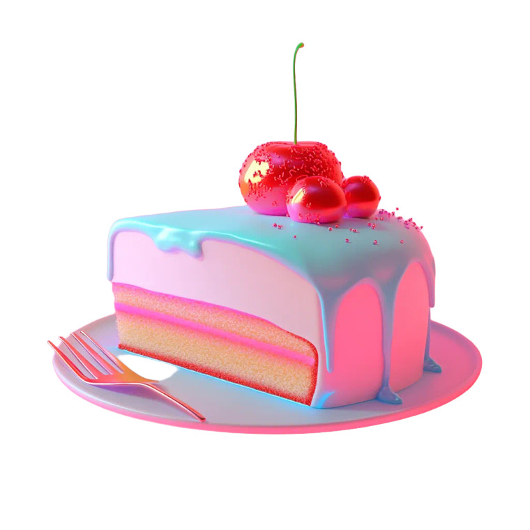 3D Cake Icon Vinyl Car Decal Sticker – Waterproof & UV-Resistant 8"