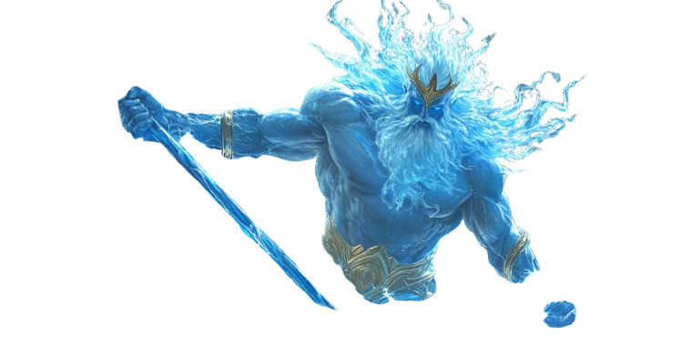 Poseidon Wields Trident Vinyl Car Decal Sticker – Waterproof & UV-Resistant 8"