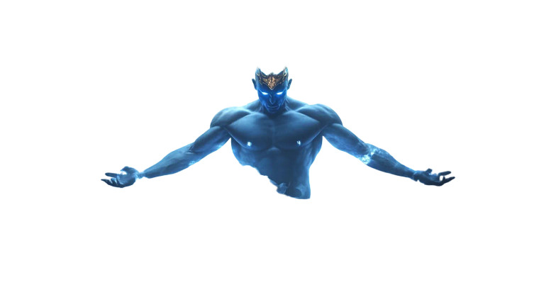 Ethereal Blue God Vinyl Car Decal Sticker – Waterproof & UV-Resistant 8"