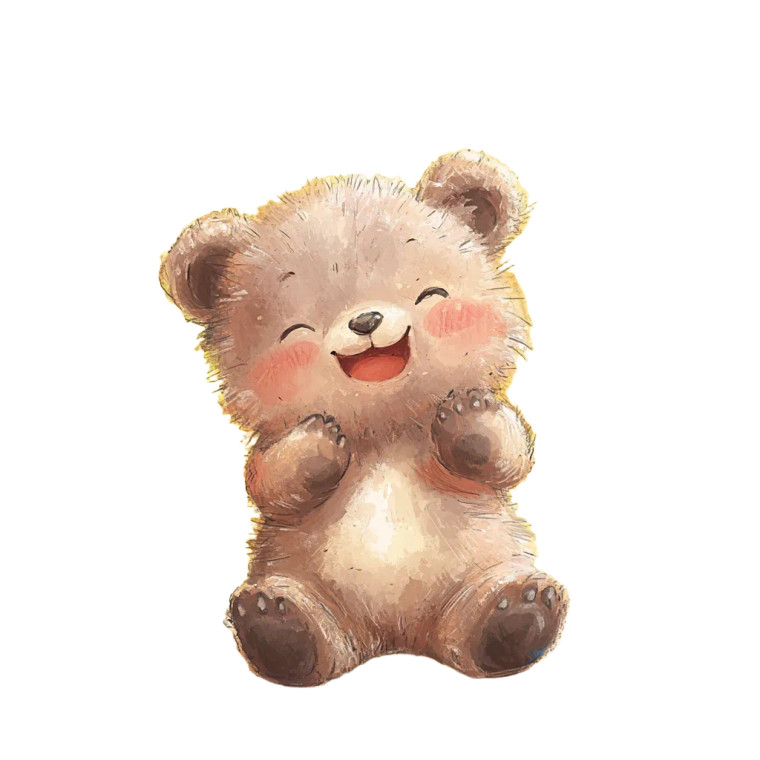 Cute Bear Illustration Vinyl Car Decal Sticker – Waterproof & UV-Resistant 8"