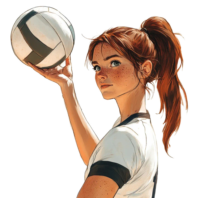 Volleyball Serving Teen Vinyl Car Decal Sticker – Waterproof & UV-Resistant 8"