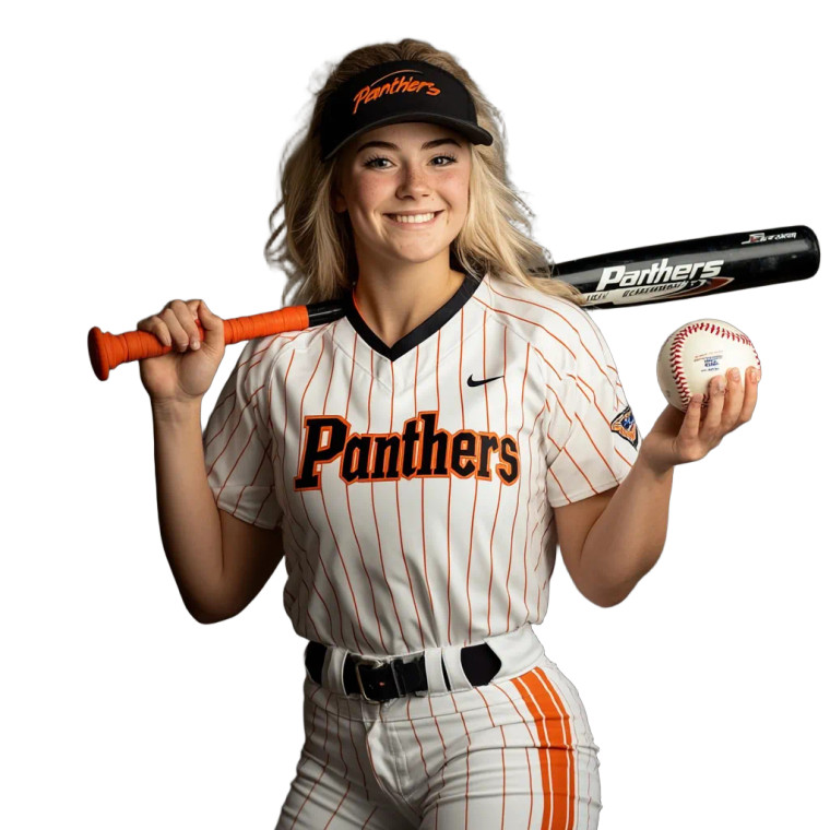 Softball Player Panthers Vinyl Car Decal Sticker – Waterproof & UV-Resistant 8"