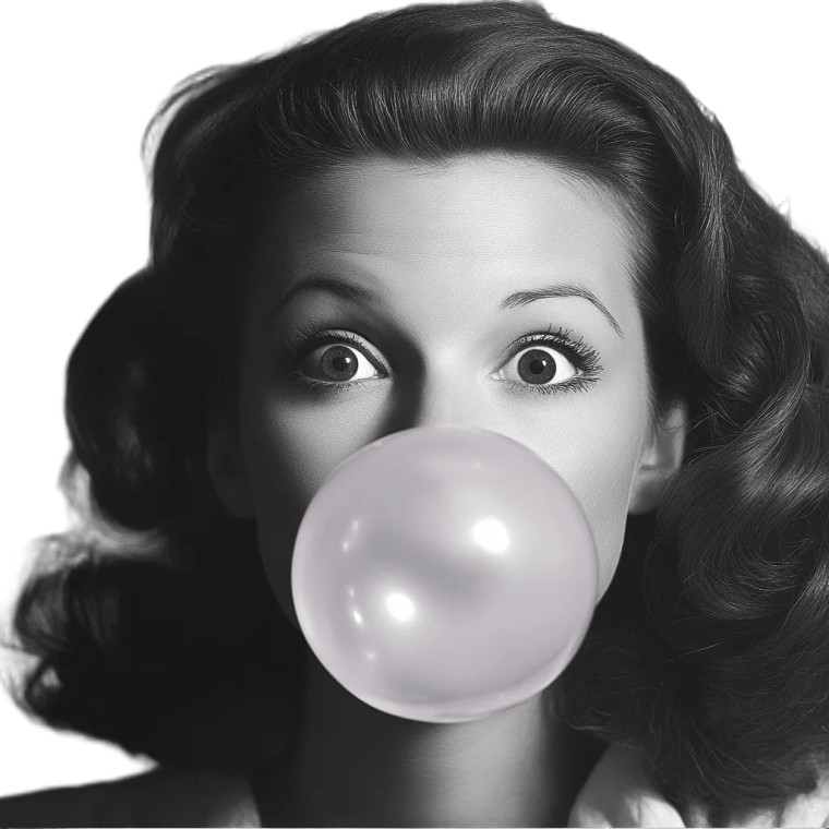 Gum Bubble Woman Vinyl Car Decal Sticker – Waterproof & UV-Resistant 8"