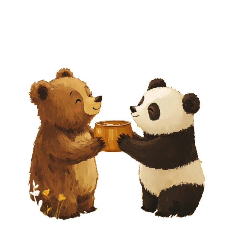 Bear And Panda Love Vinyl Car Decal Sticker – Waterproof & UV-Resistant 8"