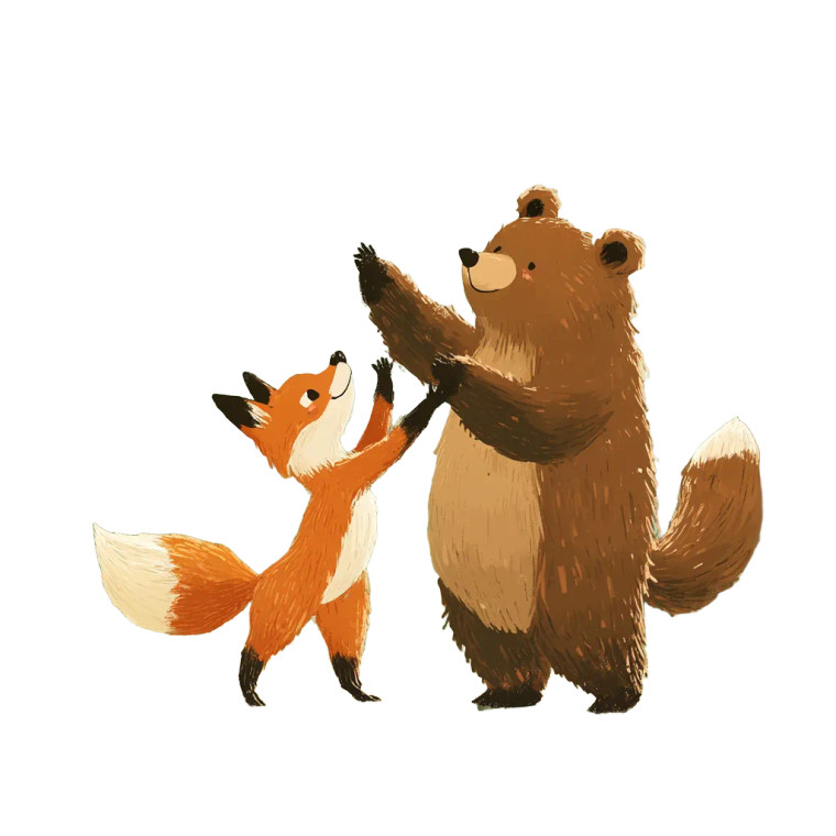 Dancing Bear Fox Vinyl Car Decal Sticker – Waterproof & UV-Resistant 8"