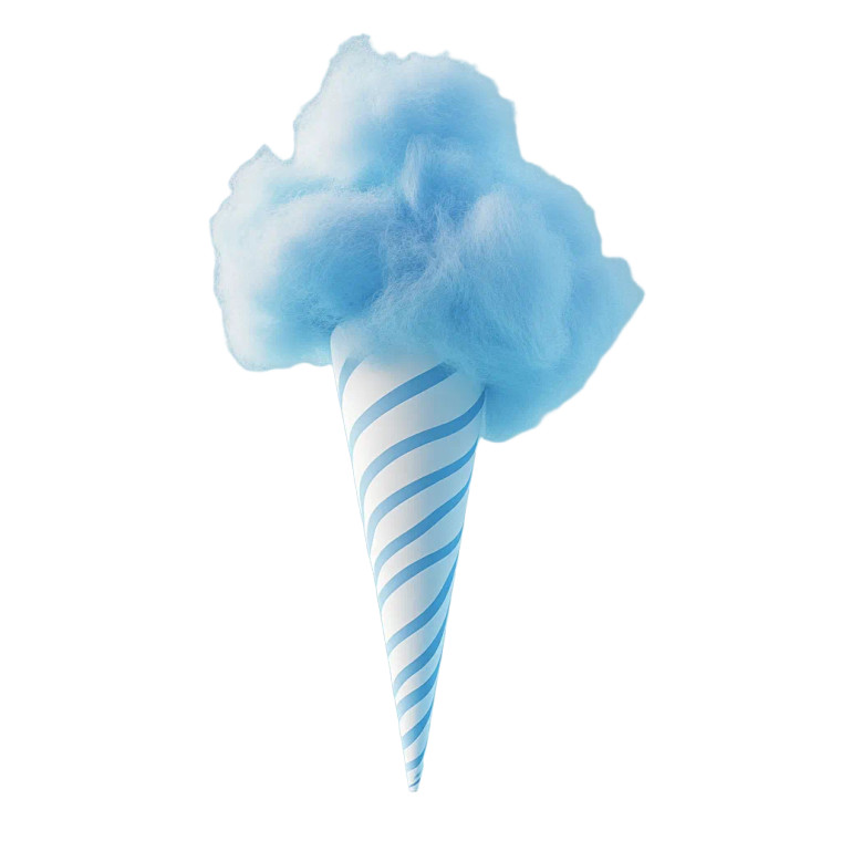 Blue Cotton Candy Vinyl Car Decal Sticker – Waterproof & UV-Resistant 8"