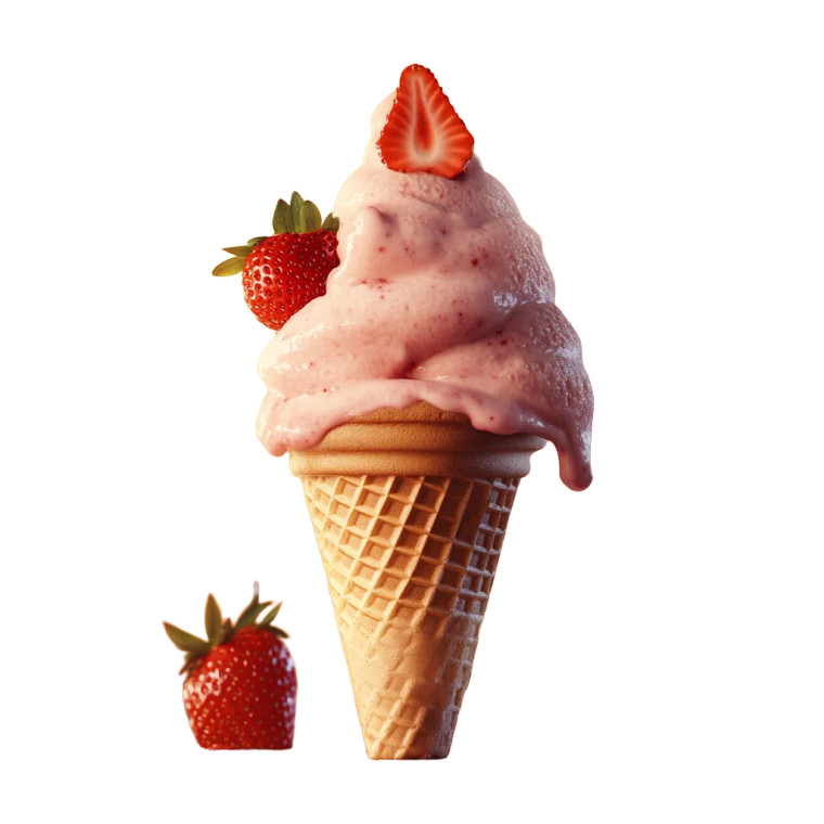 Strawberry Ice Cream V3 Vinyl Car Decal Sticker – Waterproof & UV-Resistant 8"