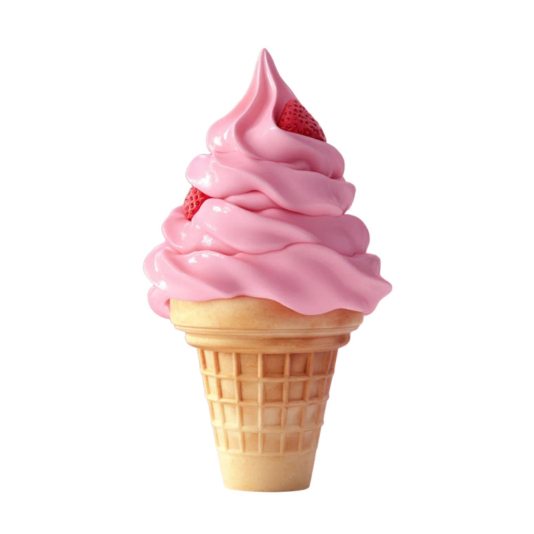 Strawberry Ice Cream V2 Vinyl Car Decal Sticker – Waterproof & UV-Resistant 8"