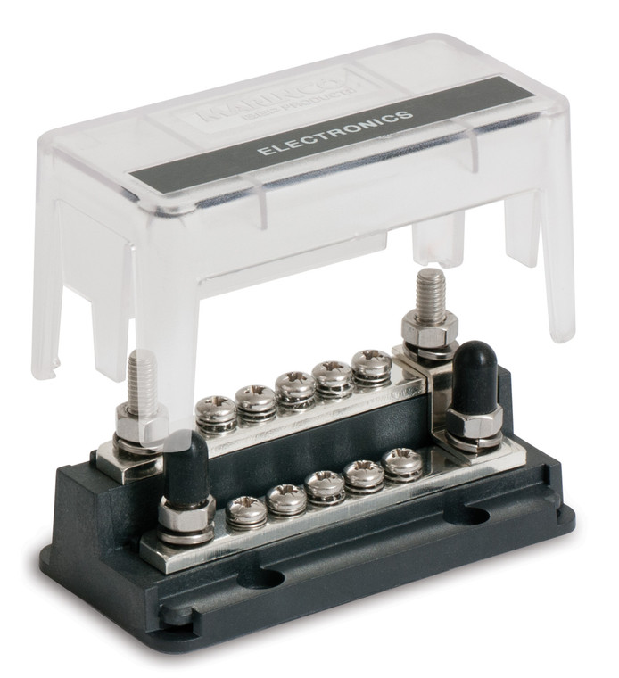 Ultimate Z-Bar Busbar | 10 Terminals, 200A | Copper/Stainless Steel | Clear Covers, Easy Installation