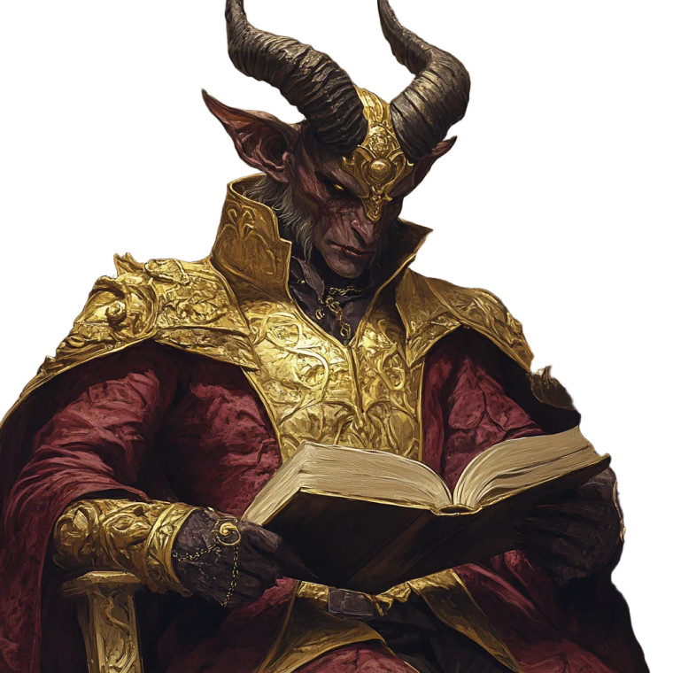 Scholarly Golden Devil Vinyl Car Decal Sticker – Waterproof & UV-Resistant 8"