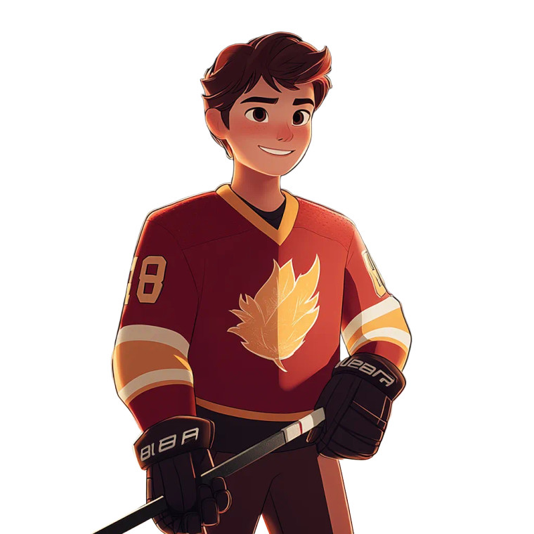 Disney Hockey Player Vinyl Car Decal Sticker – Waterproof & UV-Resistant 8"