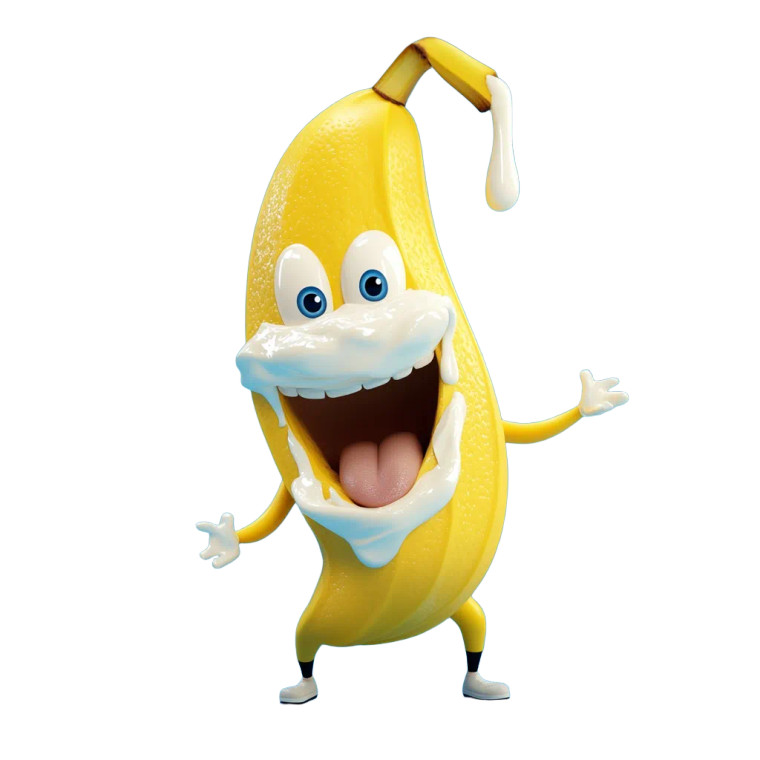Banana Character Vinyl Car Decal Sticker – Waterproof & UV-Resistant 8"