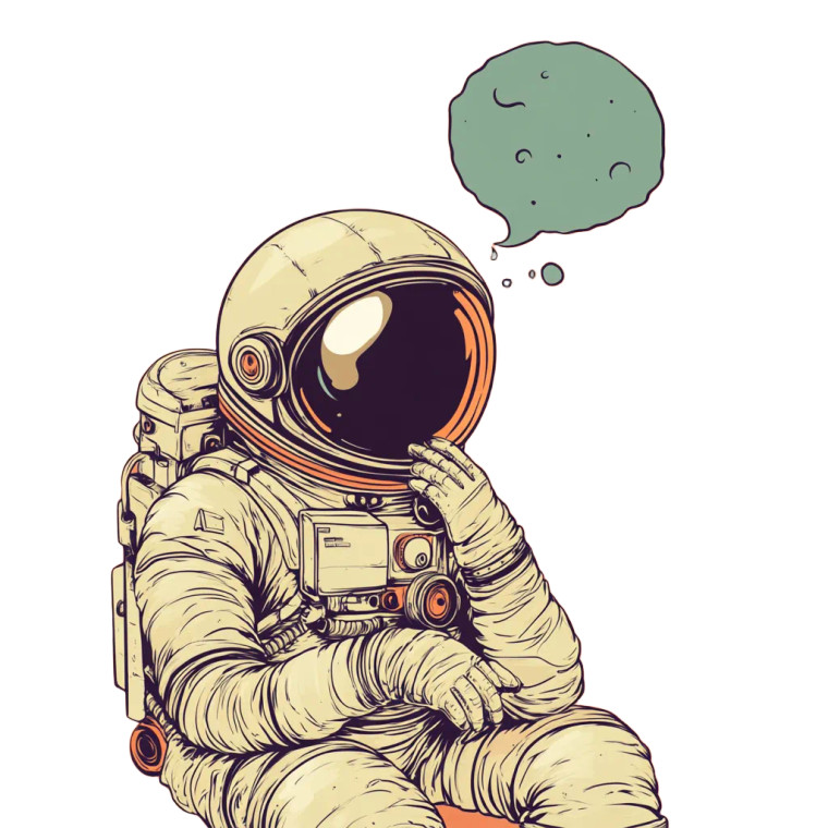 Daydreaming Astronaut Vinyl Car Decal Sticker – Waterproof & UV-Resistant 8"