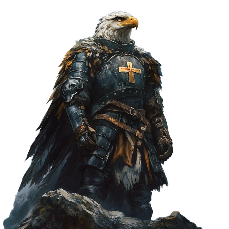 Armored Eagle Guardian Vinyl Car Decal Sticker – Waterproof & UV-Resistant 8"