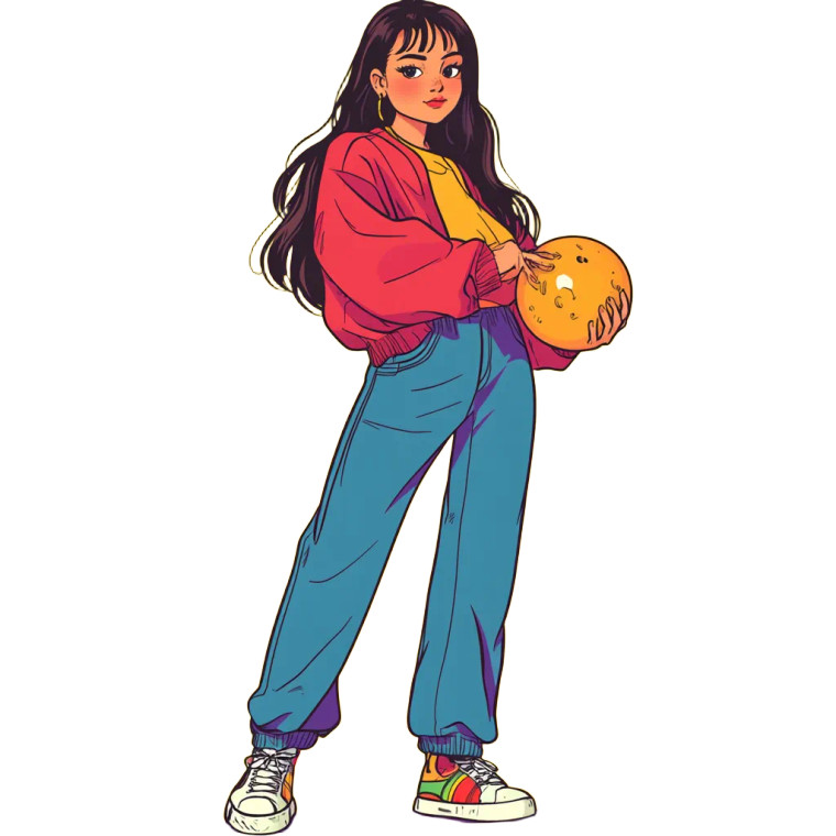 Y2K Girl Bowling Vinyl Car Decal Sticker – Waterproof & UV-Resistant 8"