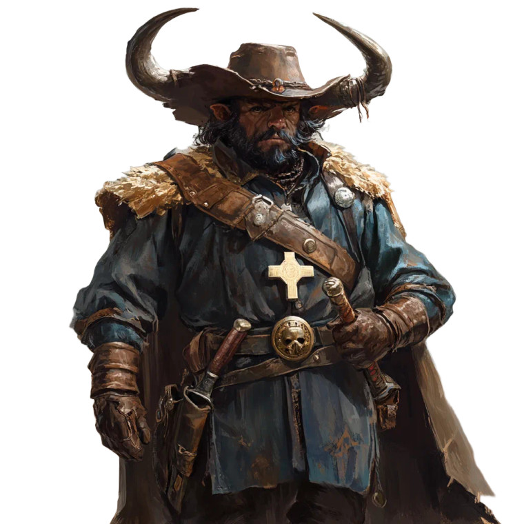 Firbolg Cowboy Priest Vinyl Car Decal Sticker – Waterproof & UV-Resistant 8"