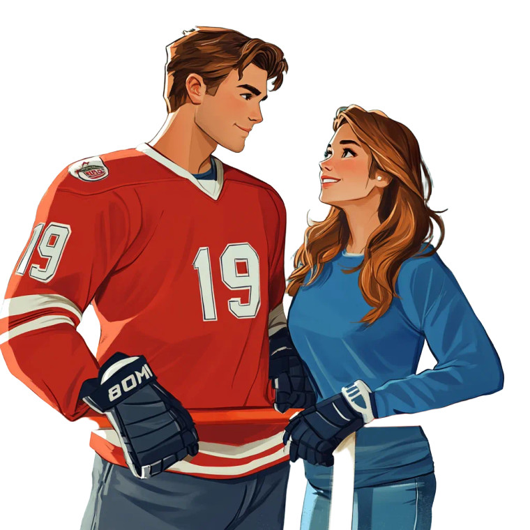 Hockey Rink Romance V2 Vinyl Car Decal Sticker – Waterproof & UV-Resistant 8"
