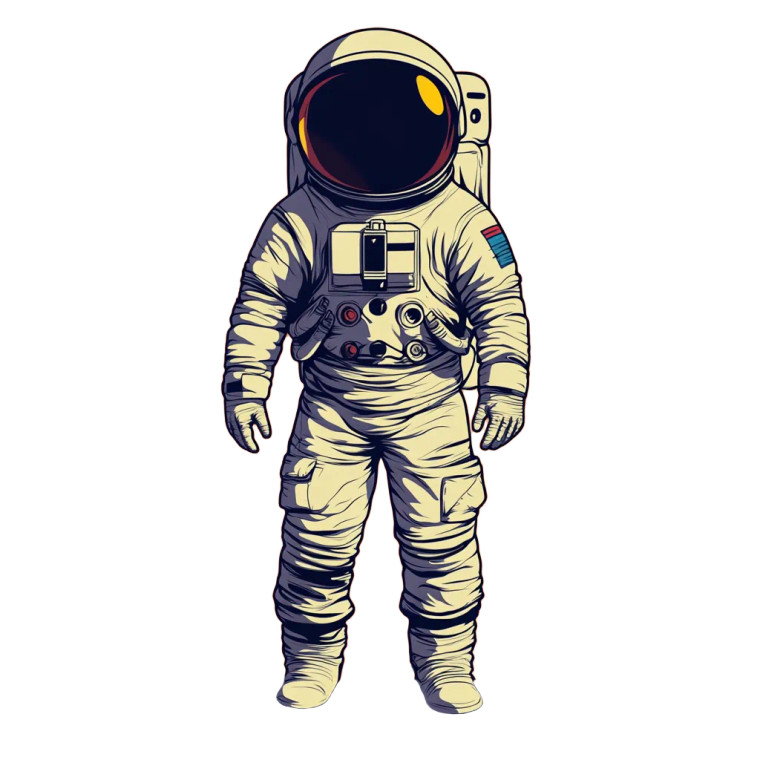 Cartoon Astronaut Portrait Vinyl Car Decal Sticker – Waterproof & UV-Resistant 8"