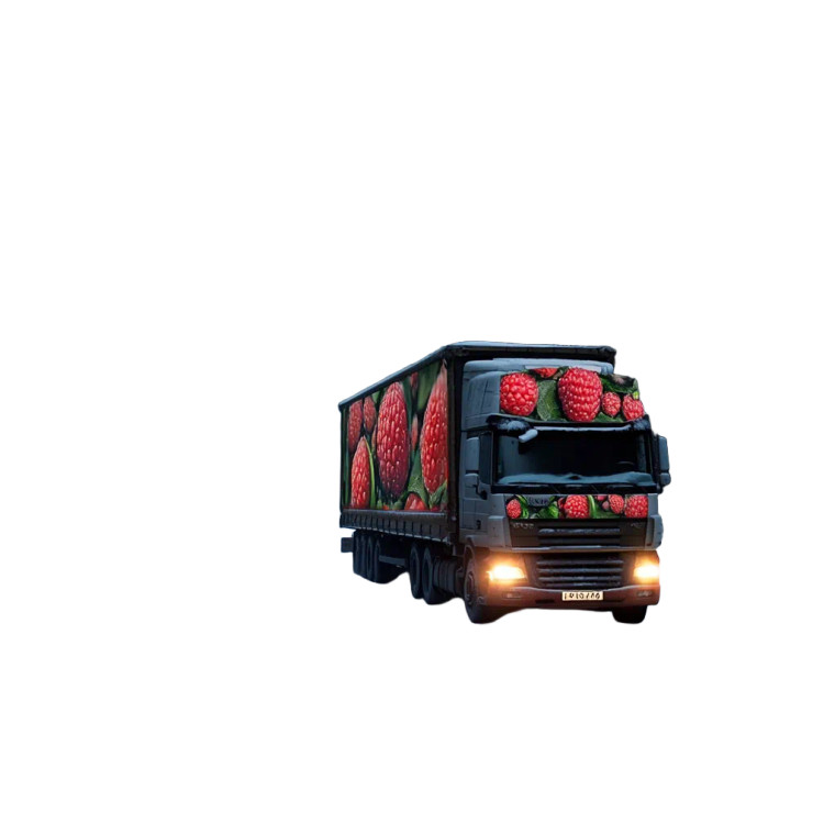 Raspberry Print Truck Vinyl Car Decal Sticker – Waterproof & UV-Resistant 8"