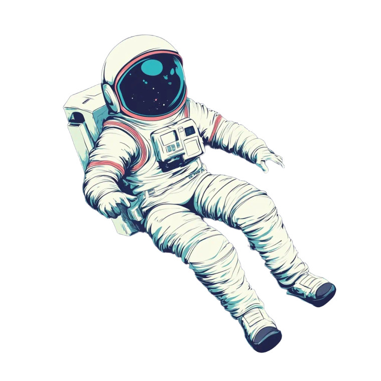 Cartoon Astronaut V3 Vinyl Car Decal Sticker – Waterproof & UV-Resistant 8"