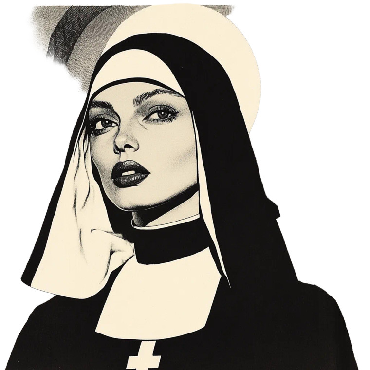 Margot Robbie Nun Vinyl Car Decal Sticker – Waterproof & UV-Resistant 8"