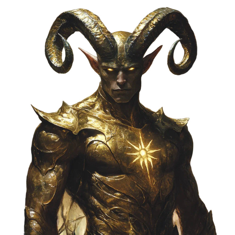 Devilish Brass-Scaled Humanoid Vinyl Car Decal Sticker – Waterproof & UV-Resistant 8"