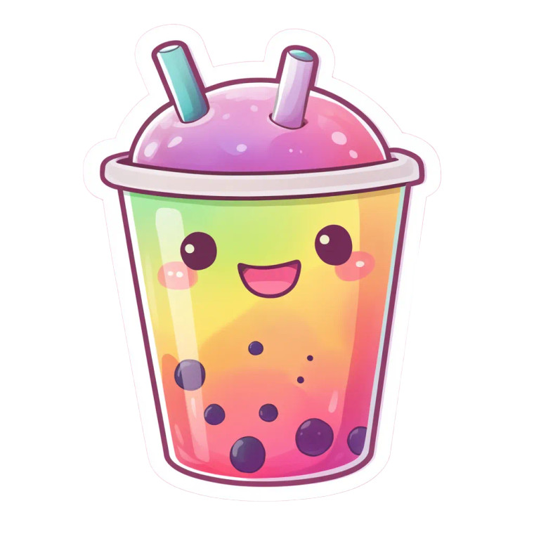 Cute Boba Sticker V2 Vinyl Car Decal Sticker – Waterproof & UV-Resistant 8"