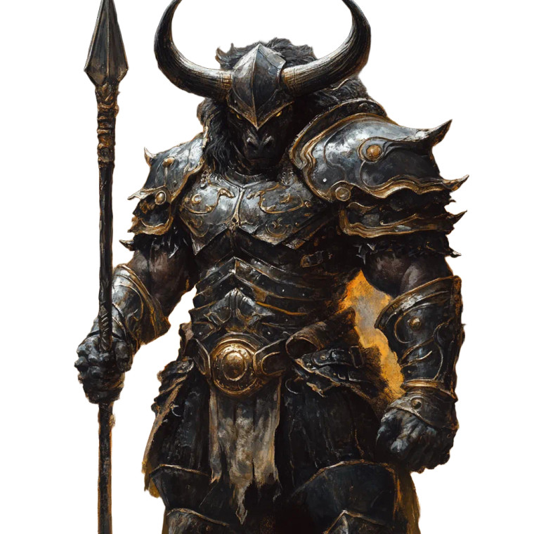 Black Minotaur Warrior Vinyl Car Decal Sticker – Waterproof & UV-Resistant 8"