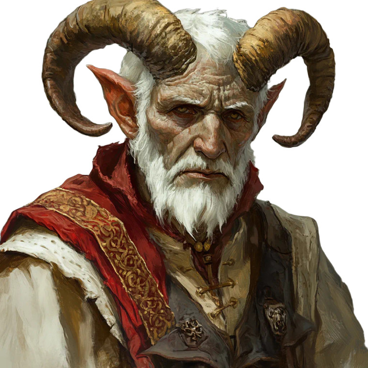 Elderly Tiefling Man Vinyl Car Decal Sticker – Waterproof & UV-Resistant 8"