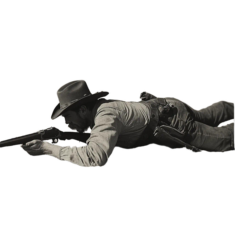 Cowboy Sniper Pose Vinyl Car Decal Sticker – Waterproof & UV-Resistant 8"