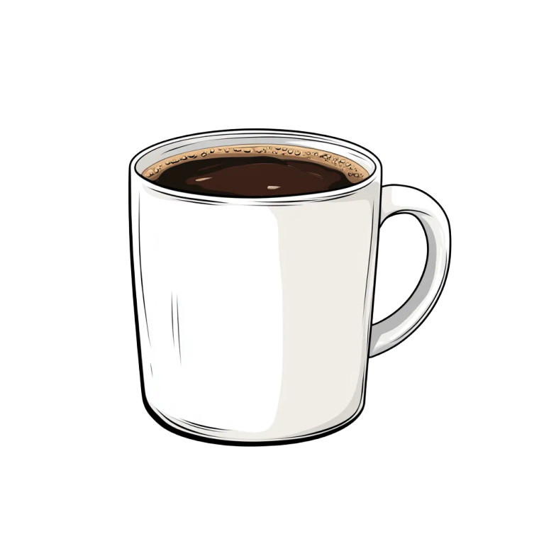 White Coffee Mug Vinyl Car Decal Sticker – Waterproof & UV-Resistant 8"