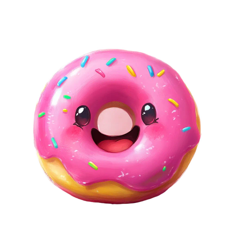 Donut Character Vinyl Car Decal Sticker – Waterproof & UV-Resistant 8"