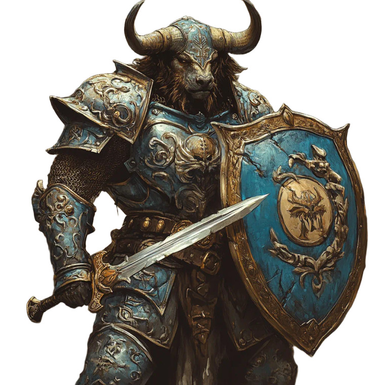 Minotaur Paladin V4 Vinyl Car Decal Sticker – Waterproof & UV-Resistant 8"