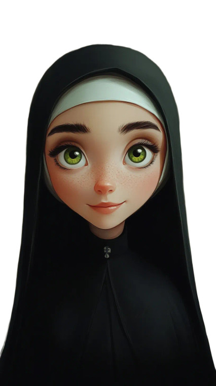 Pixar Anime Nun Vinyl Car Decal Sticker – Waterproof & UV-Resistant 8"