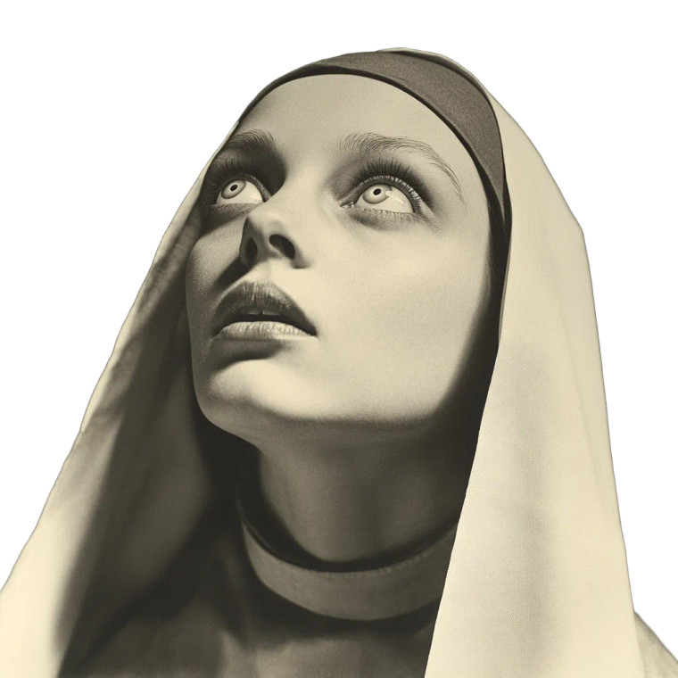 1950S Nun Portrait Vinyl Car Decal Sticker – Waterproof & UV-Resistant 8"