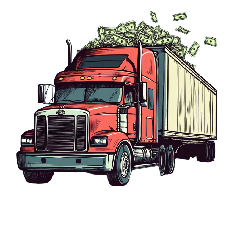 Modern Money Truck Vinyl Car Decal Sticker – Waterproof & UV-Resistant 8"