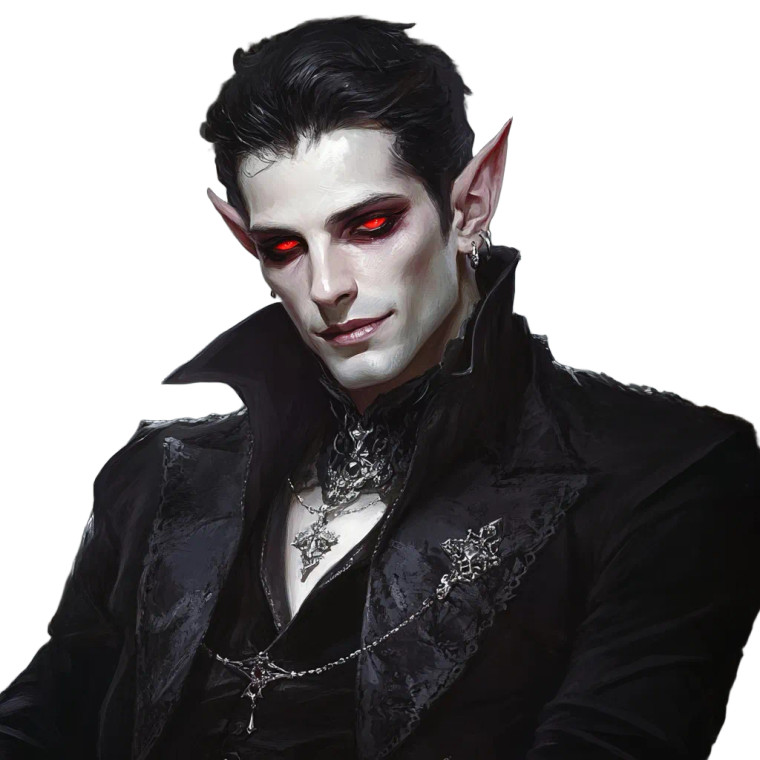 Handsome Vampire Portrait Vinyl Car Decal Sticker – Waterproof & UV-Resistant 8"