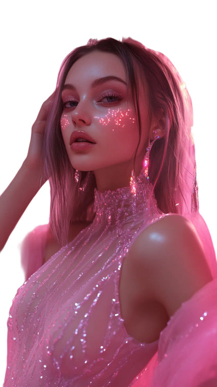 Crystal Pink Muse Vinyl Car Decal Sticker – Waterproof & UV-Resistant 8"