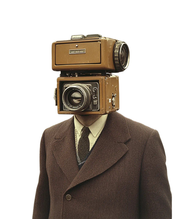 Man With Camera Head Vinyl Car Decal Sticker – Waterproof & UV-Resistant 8"