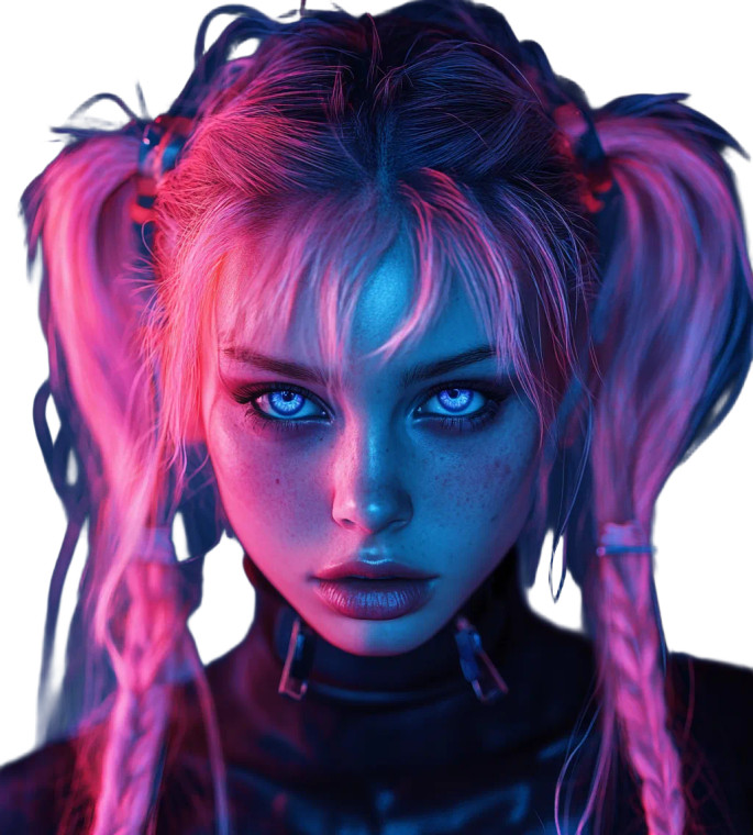 Pink-Haired Fantasy Woman Vinyl Car Decal Sticker – Waterproof & UV-Resistant 8"